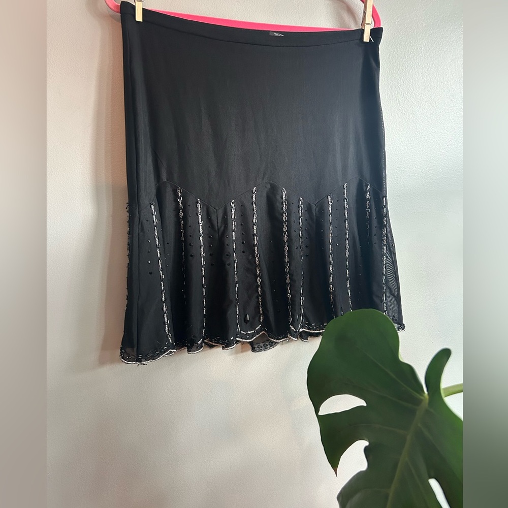 EUC** Express skirt with silver embroidery size 10
